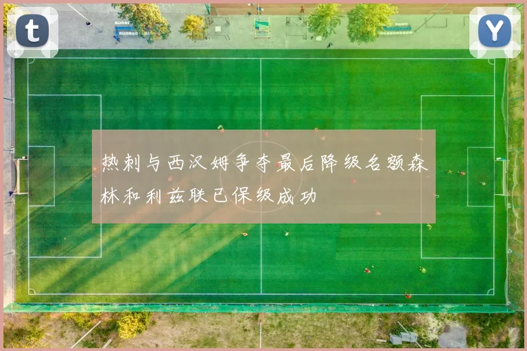 热刺与西汉姆争夺最后降级名额森林和利兹联已保级成功